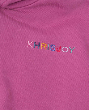 Khrisjoy Children's purple hoodie with logo embroidery KT4P00F0132