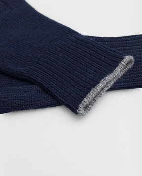 Brunello Cucinelli Navy blue cashmere gloves M2293118