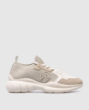 Stuart Weitzman Beige 5050 combo sneakers with logo SH301