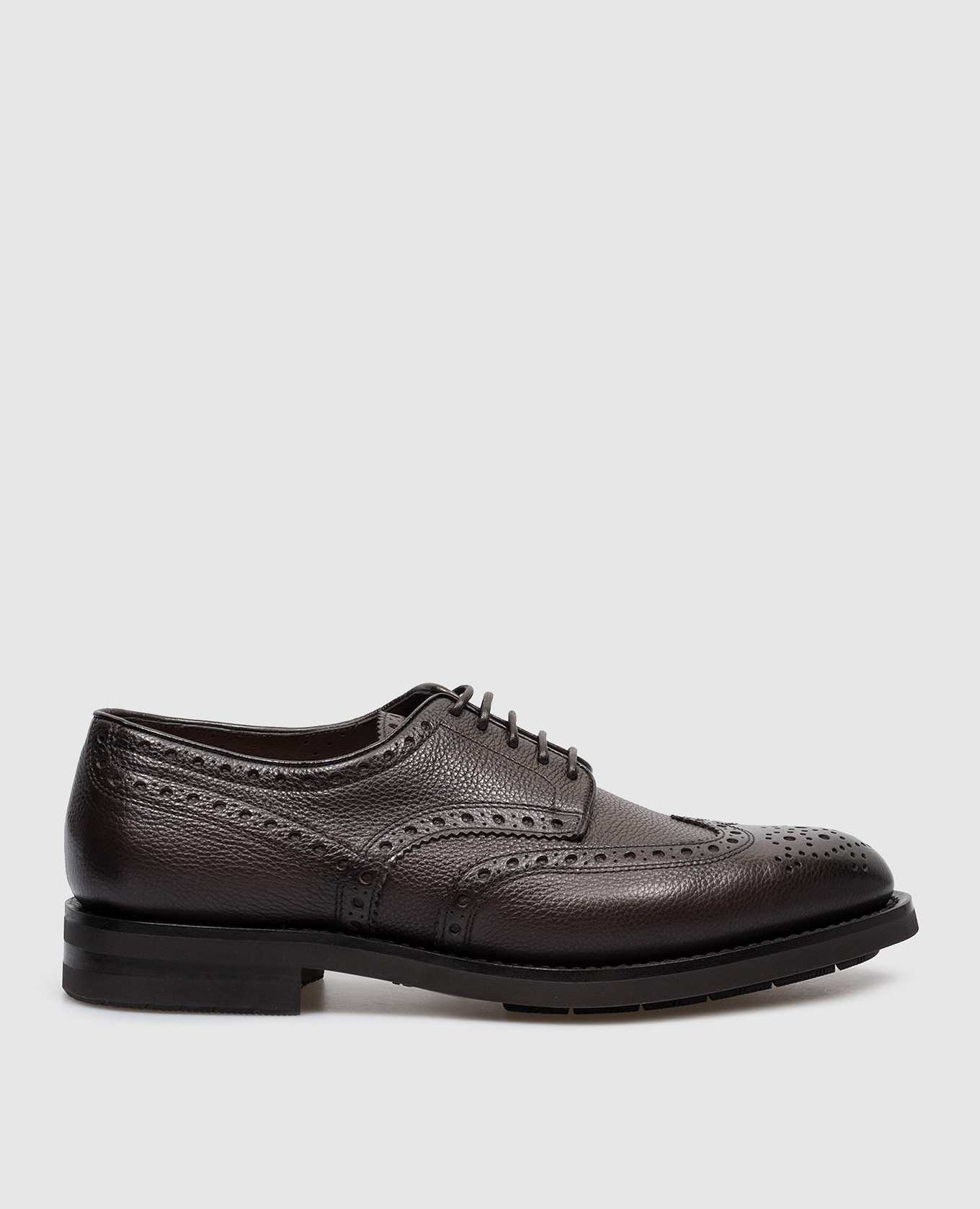 Brown leather brogues santoni