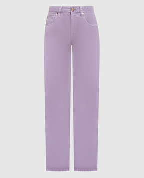 Brunello Cucinelli Purple jeans with monil chain M0H43P5797