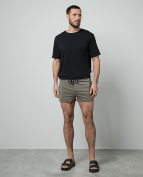 Vilebrequin Khaki logo swim shorts MANH9E00