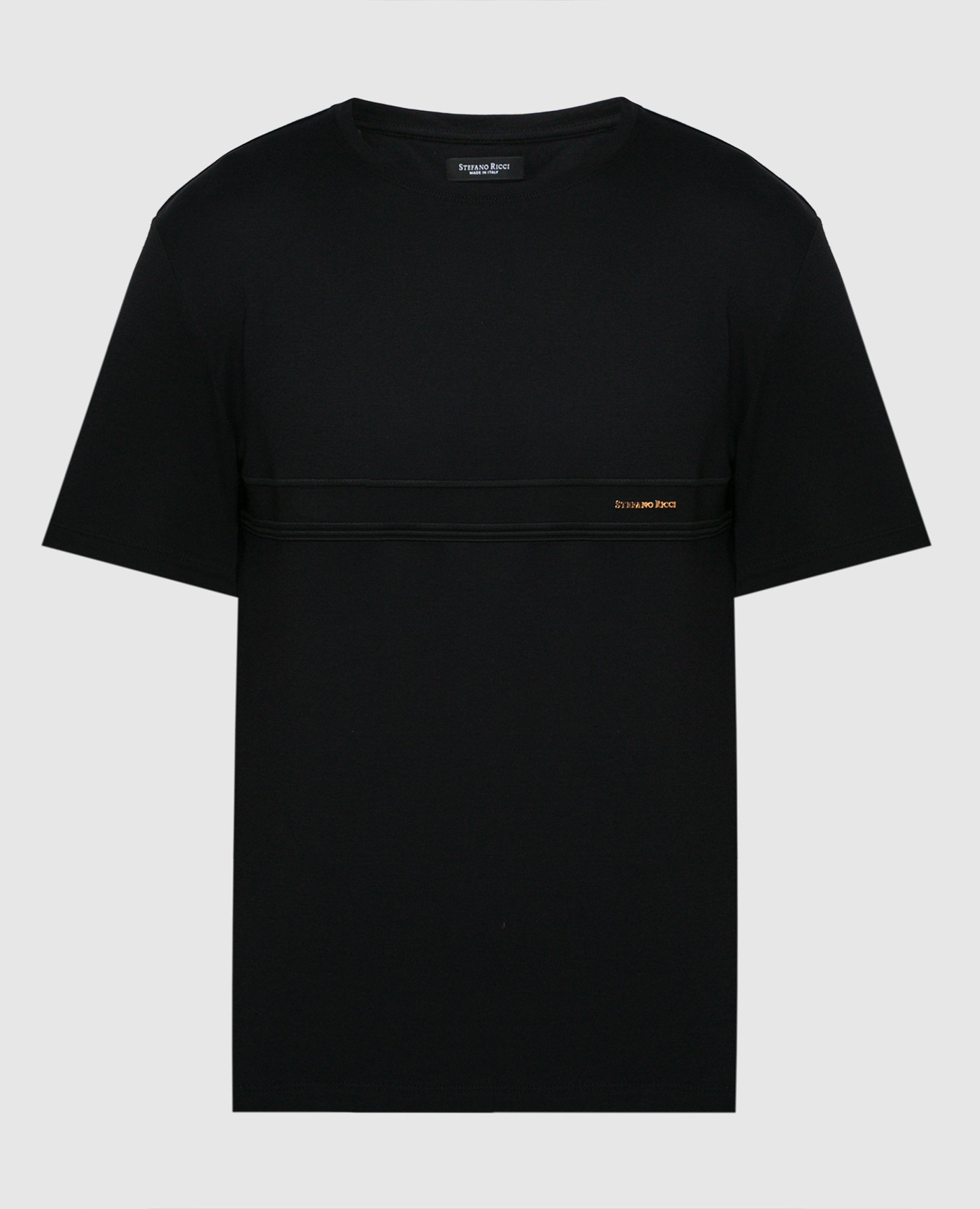 

Black t-shirt with embroidery and logo Stefano Ricci, Черный