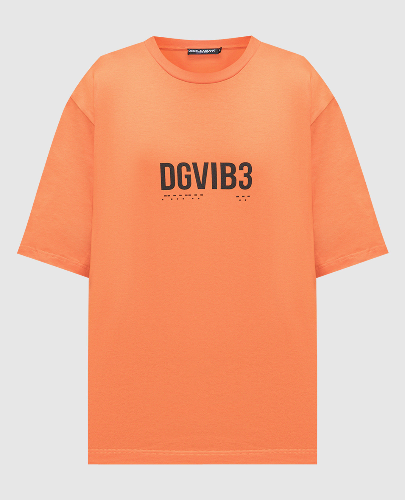 Orange t-shirt with contrast print dgvib3 dolce&gabbana