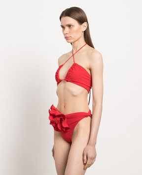 Magda Butrym Red bodice from a swimsuit with a brooch 662423