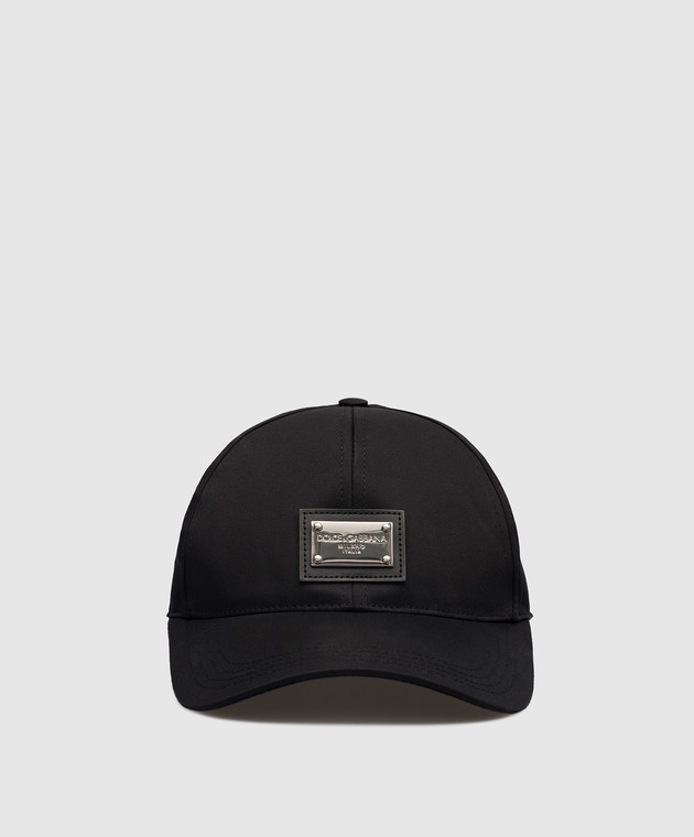 Dolce&Gabbana - Black cap with metal logo GH590AGF421 - shop with