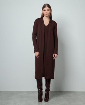 Enrico Mandelli Brown straight-cut cardigan made of wool A7KD265252