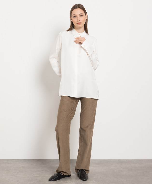 The Row - White silk Carla shirt 3730W2144 - shop with Romania