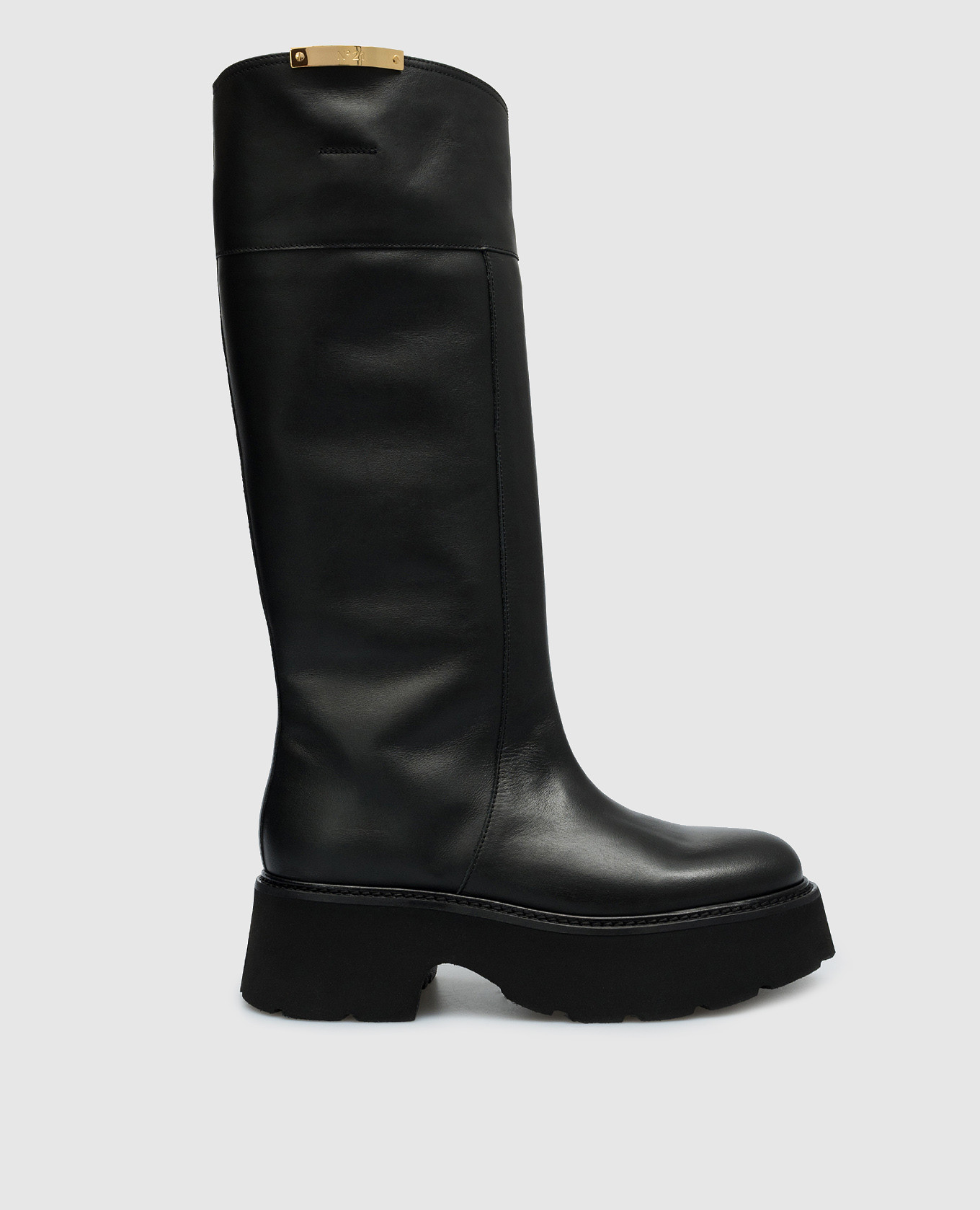 

Black leather boots with logo N21