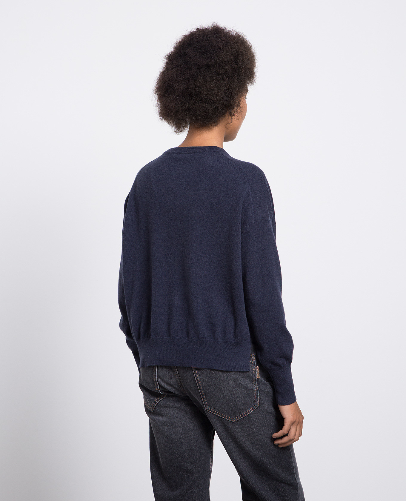 

Blue cashmere jumper with monil chain Brunello Cucinelli