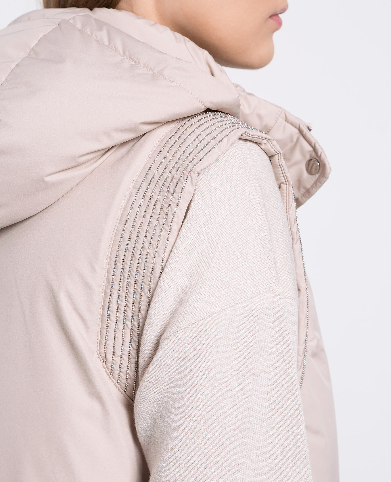 

Beige down vest with monil chain Peserico