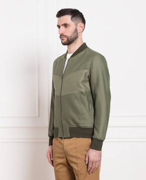 ISAIA Green wool and cashmere bomber jacket SX718793950