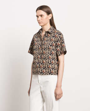 Dolce&Gabbana Black shirt with monogram print F5G15THS5DG