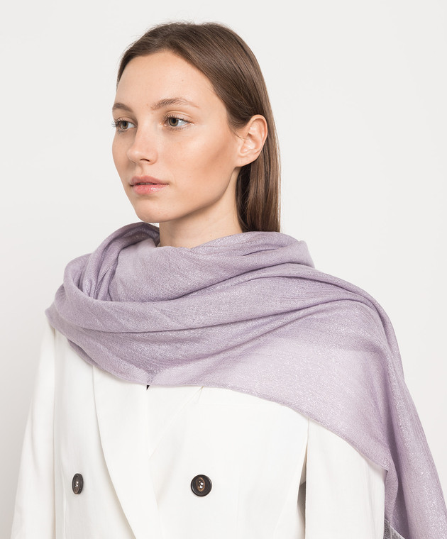 スカーフ BRUNELLO CUCINELLI Woman Scarf Butter MSCDAR097 C9597 Brunello Cucinelli - Purple scarf with lurex MSCDAR097
