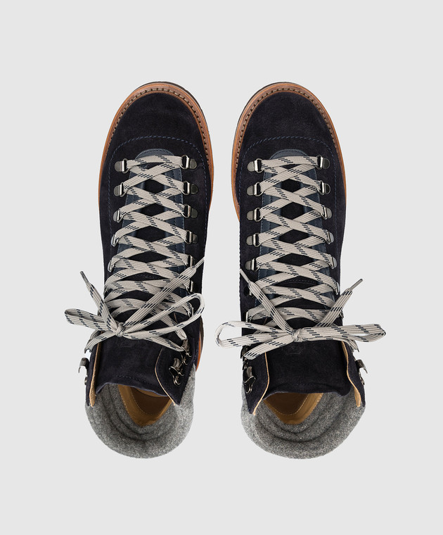 Brunello Cucinelli - Mountain Blue Suede Boots MZUPEFS890 - shop