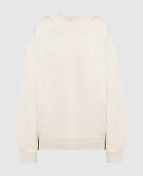 Off-White Beige sweater with a textured pattern OWHE093S23KNI001