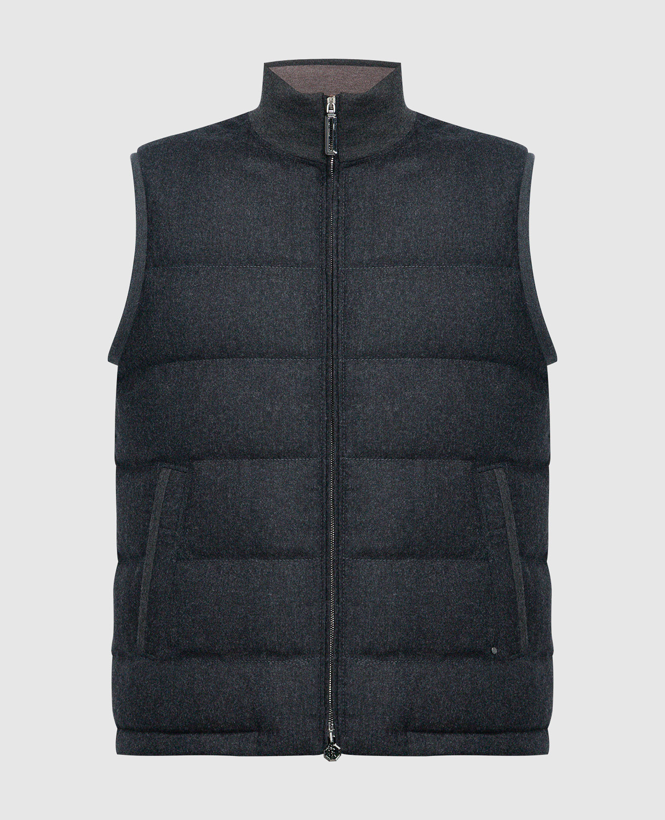 

Black down vest made of wool and cashmere Stefano Ricci