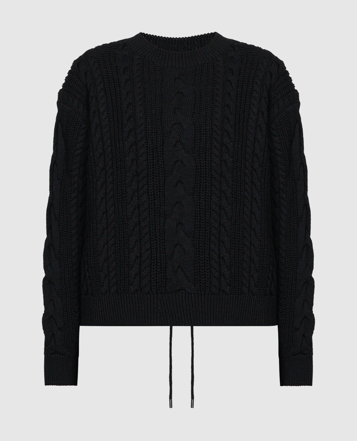 

Black sweater with a textured pattern on the laces Juun.j, Черный