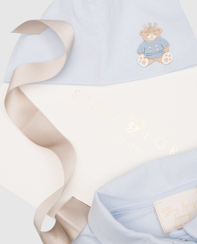 Story Loris Children's blue set of overalls and a cap 31064