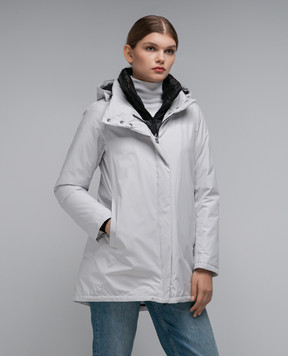 Herno Gray down jacket with logo print PI00282DL11123