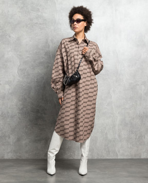 Balenciaga Brown logo shirt dress 755491TML36