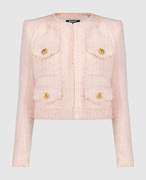 Balmain Pink tweed jacket CF1SK595XF91