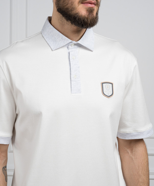 Brunello Cucinelli - White polo with logo M0B133939T - shop with
