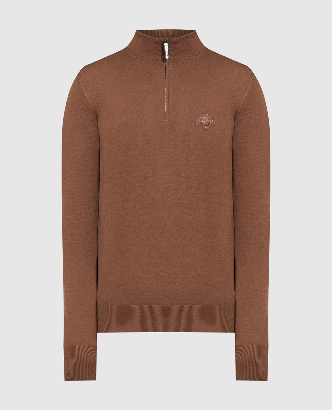 

Brown wool jumper with logo embroidery Stefano Ricci, Коричневый
