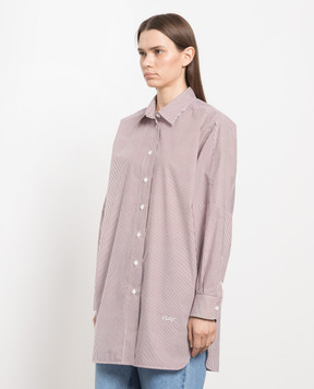 Philosophy di Lorenzo Serafini Burgundy striped shirt A02122158