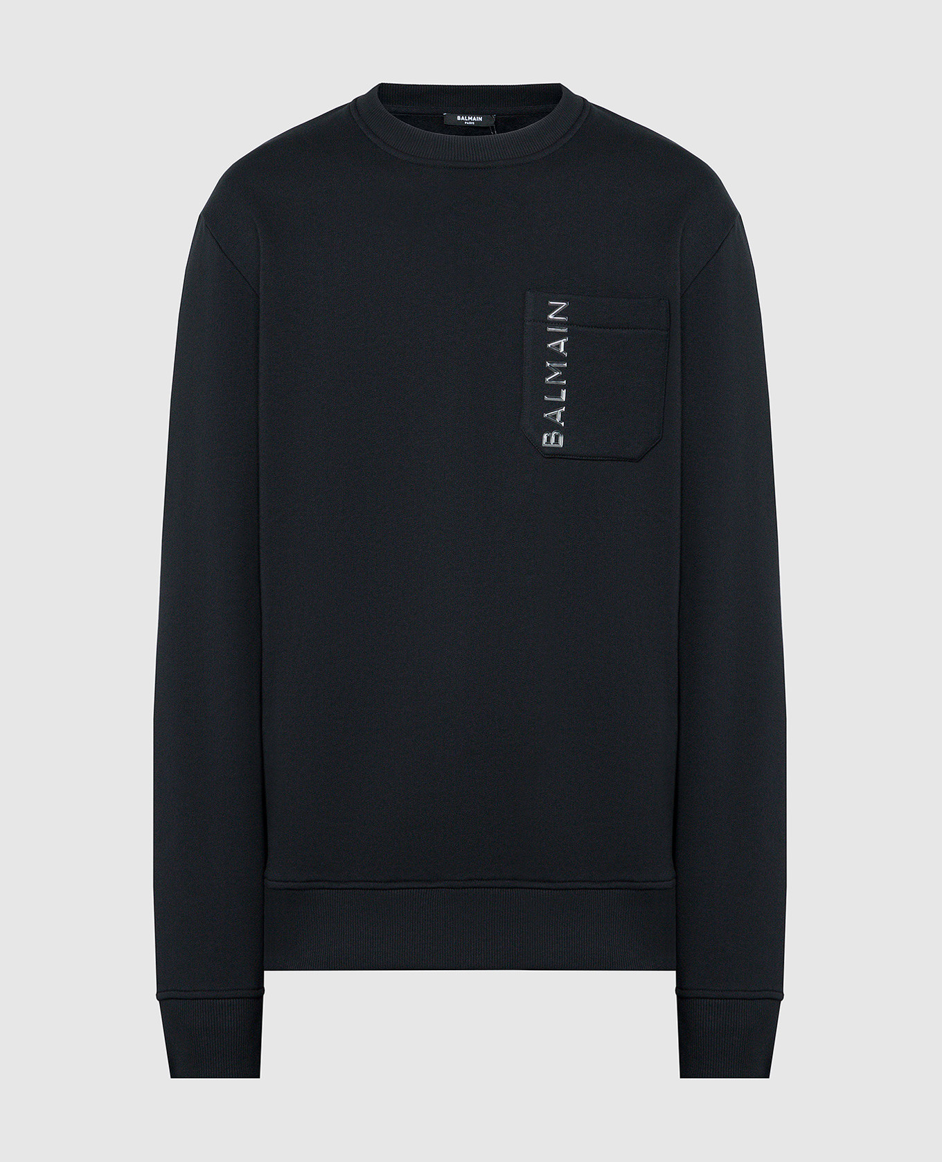 

Black sweatshirt with textured logo Balmain, Черный