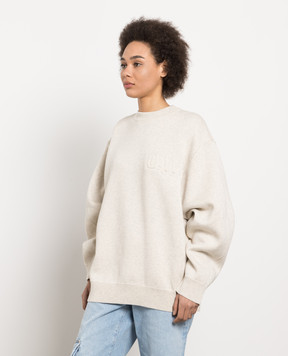Off-White Beige sweater with a textured pattern OWHE093S23KNI001