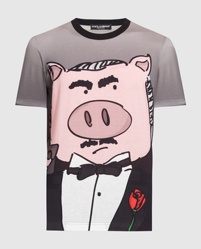 Dolce&Gabbana Gray t-shirt with a print G8IA8THH7E5