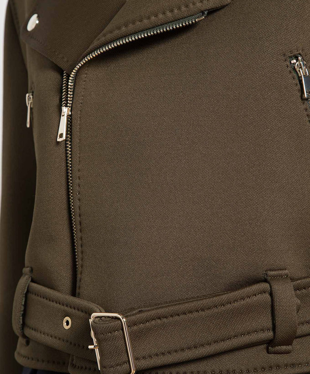 DT MaxMara ★ クロップド バイカー ジャケット SPEZIE グリーン Rider LadiesライムグリーンバイカーバイクスタイルソフトReal