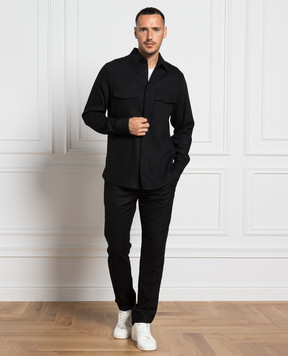 Agnona Black pants made of wool and cashmere T706U1YU1116