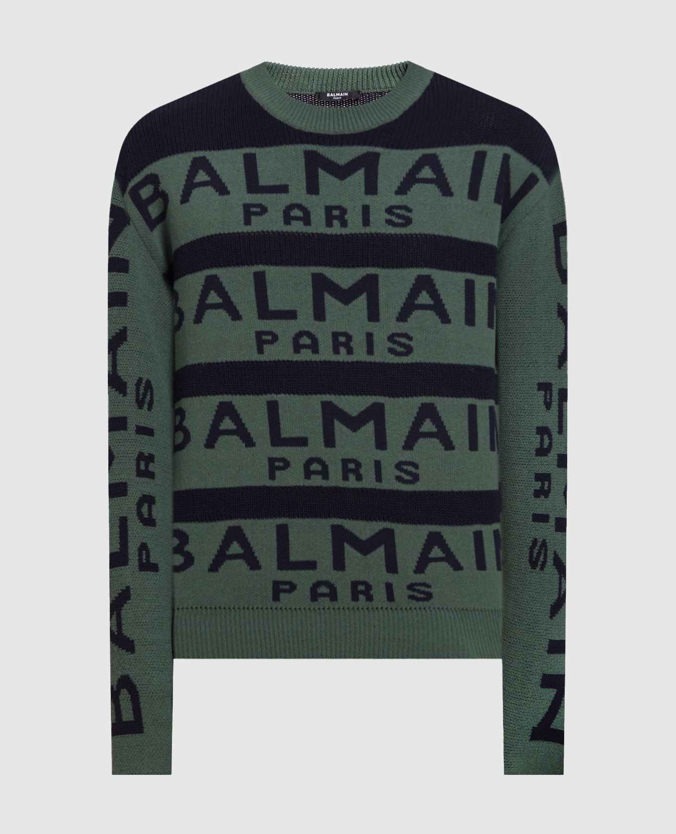 

Green sweater with logo pattern Balmain
