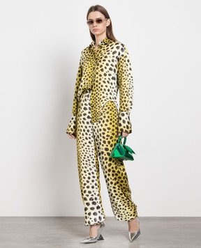 The Attico Yellow shirt Eliza in a leopard pattern 236WCH14V065P