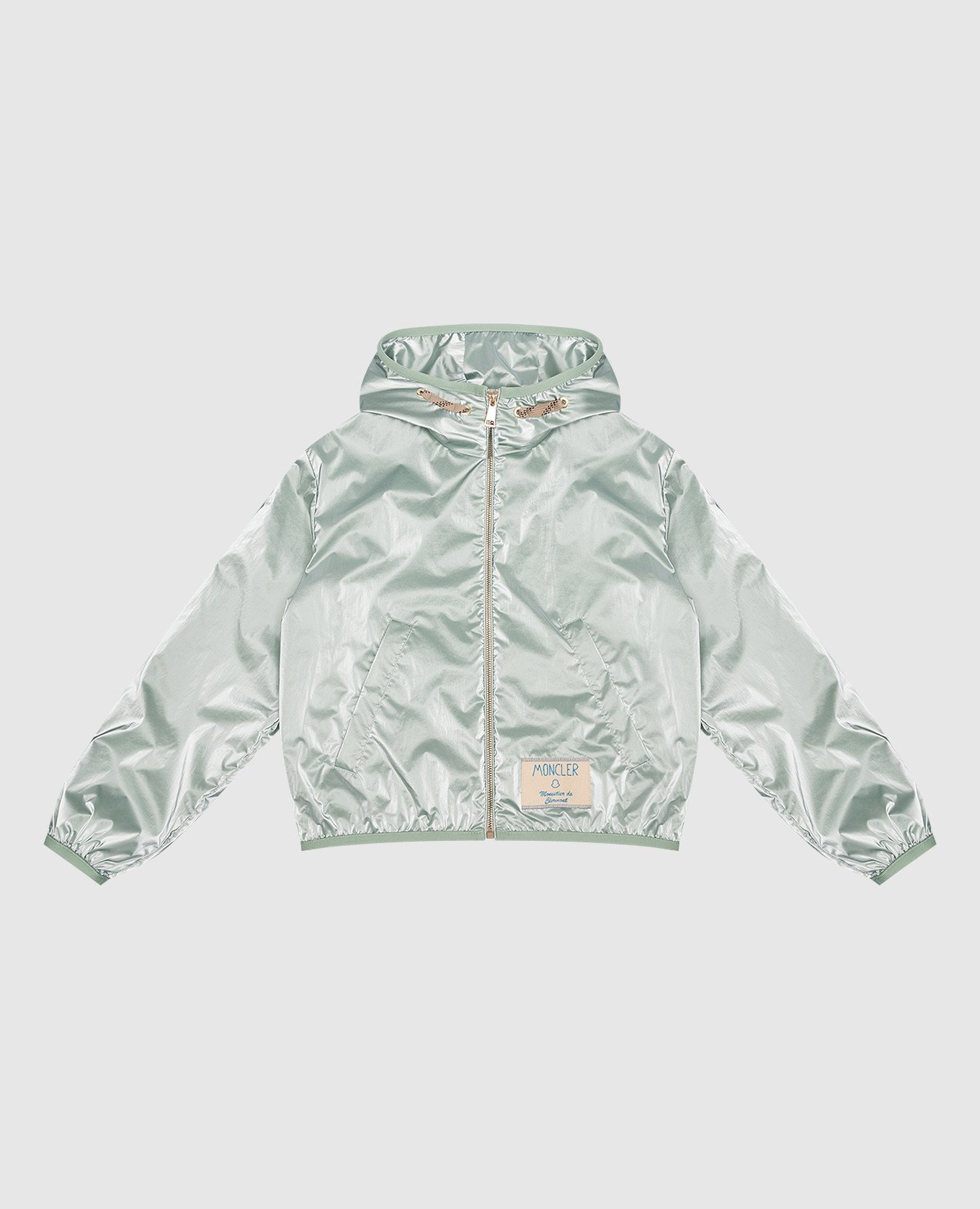 Children's green windbreaker with logo moncler enfant