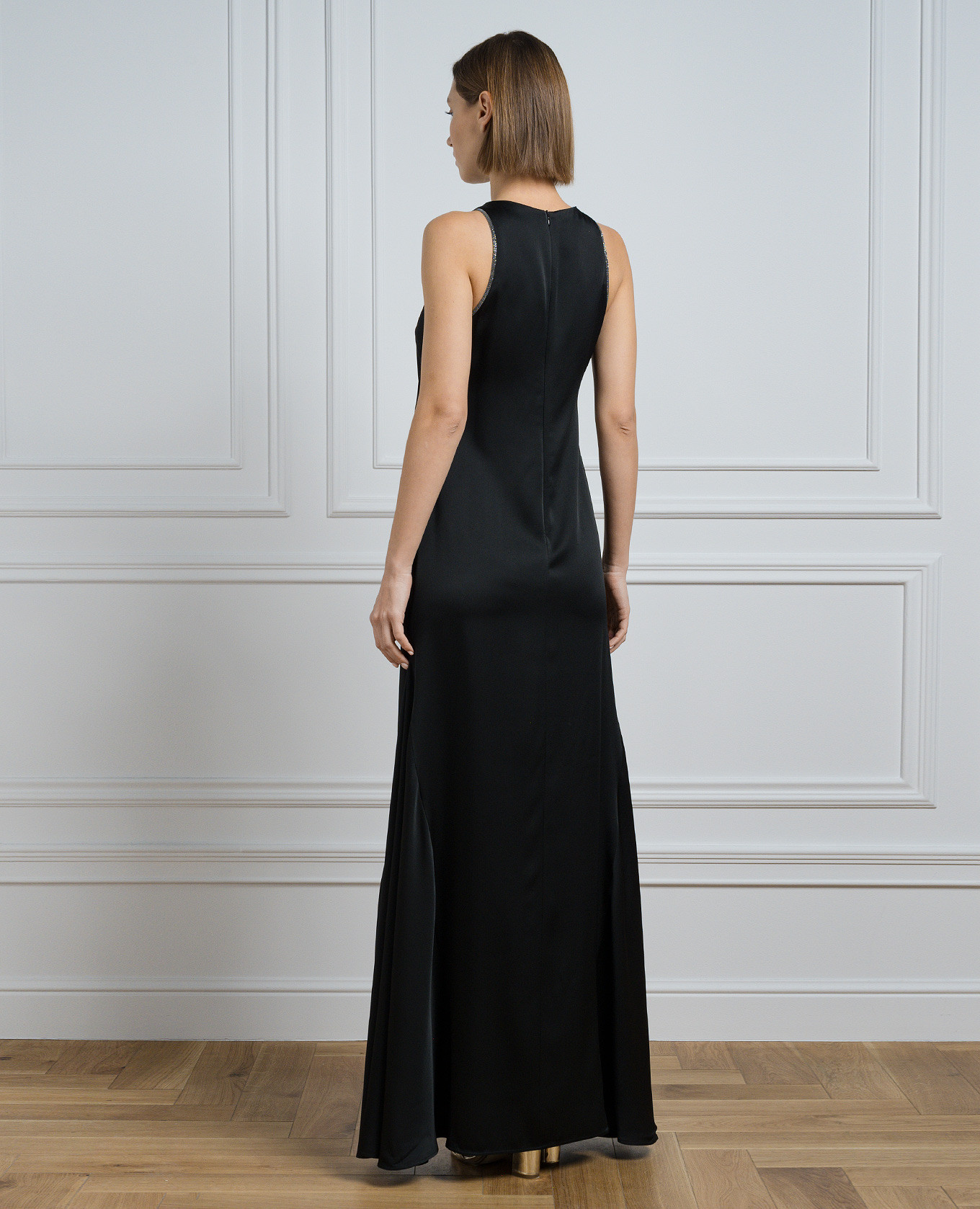 

Black maxi dress with monil chain Brunello Cucinelli