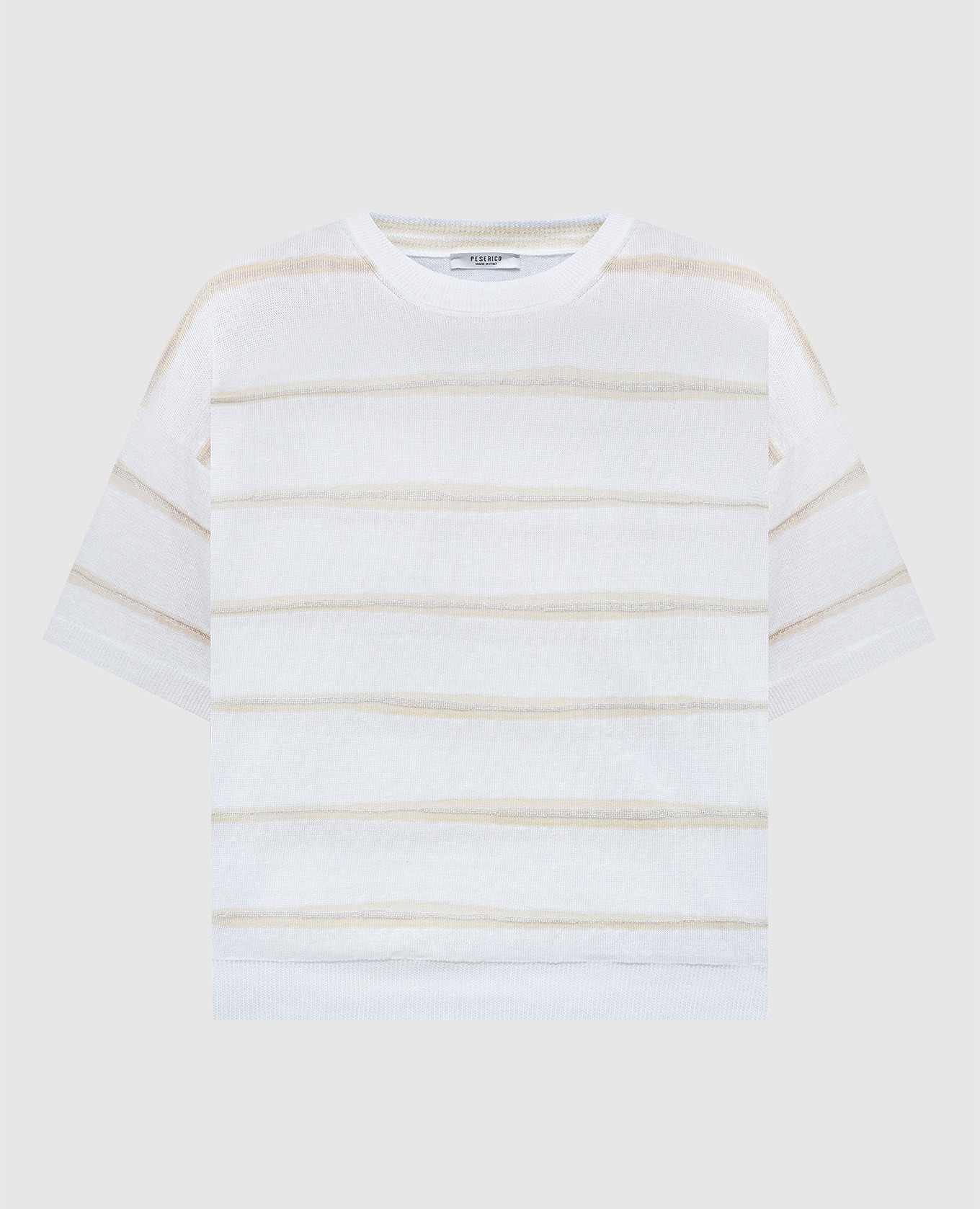 

White jumper with striped linen Peserico