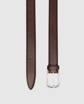 Brunello Cucinelli Dark Brown Leather Belt MAURN320