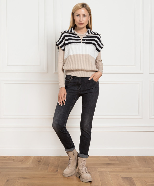 Brunello Cucinelli - Black distressed skinny jeans with