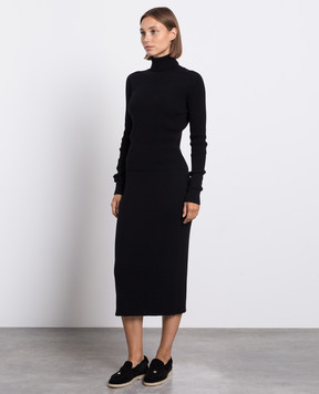 Babe Pay Pls Black cashmere sweater and skirt suit MD9751312341MI