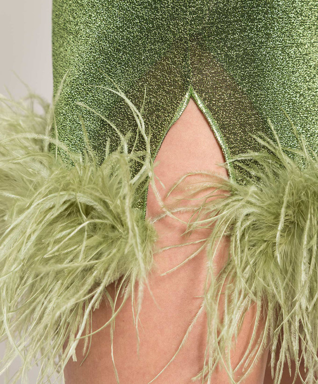 green emerald velvet dress Oséree - Lumière Plumage Mini Dress main image 0