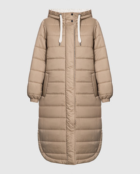 Brunello Cucinelli Beige quilted jacket with monil chain MH5049699P