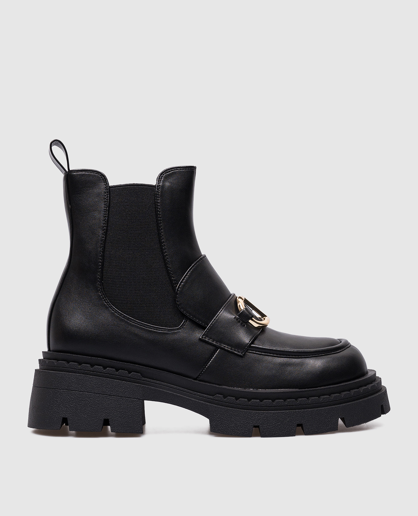 

Black chelsea boots with metallic Oval T logo Twinset, Черный