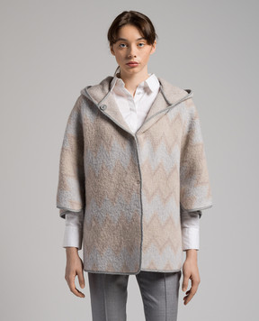 Peserico Poncho with lurex in a geometric pattern S22063F059200A