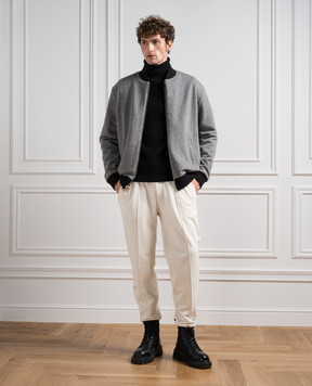 Cashmere&Whiskey Black two-sided bomber jacket GM004Z1340437