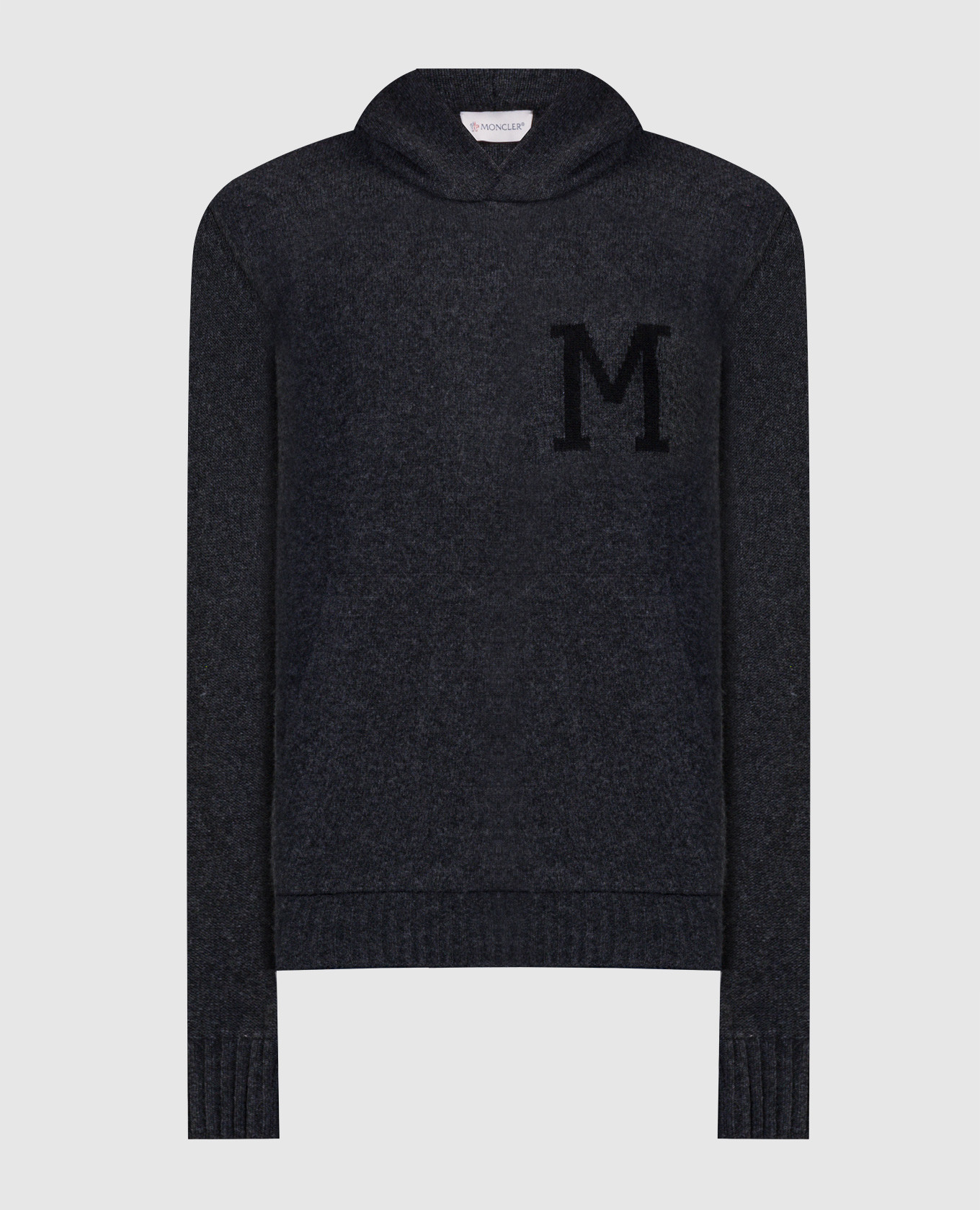 

Gray wool and cashmere hoodie with logo monogram Moncler, Grey