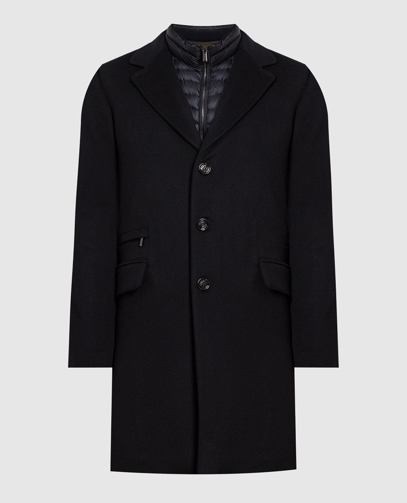 Black wool and cashmere coat moorer