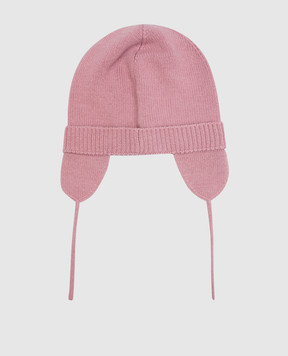 Moncler ENFANT Children's pink hat made of wool 3B00005M1241
